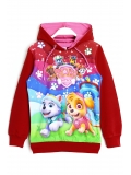 Kız Çocuk Paw Patrol Karakterleri Baskılı Kapüşonlu Sweatshirt 3 - 6 Yaş Bordo