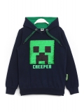 Pul Payetli Unisex Çocuk Kapüşonlu Sweatshirt, Lacivert Renk.