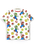 360 Derece Super Mario Bross Baskılı Erkek Çocuk T-Shirt, Beyaz Renk