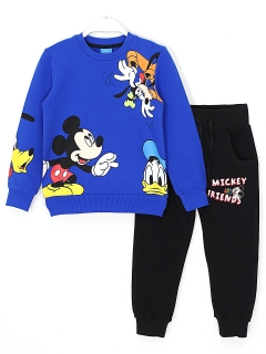 Erkek Çocuk Mickey Mouse Pluto Baskılı Eşofman Takımı, Saks Siyah Renk.