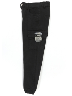 Kargo Cep Gabardin Erkek Çocuk Pantolon Siyah