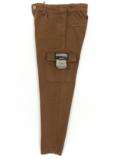 Kargo Cep Gabardin Erkek Çocuk Jogger Pantolon Kahverengi