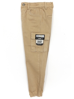 Kargo Cep Gabardin Erkek Çocuk Jogger Pantolon Camel