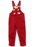 Ayıcık Aksesuarlı Unisex Bebek Çocuk Salopet Kırmızı