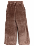 Wide Leg Kahverengi Kız Çocuk Bol Paça Kadife Pantolon