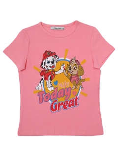 Paw Patrol Marshall Skye Baskılı Kız Bebek T-shirt Somon