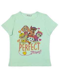 Paw Patrol Perfect Team Slogan Baskılı Kız Bebek T-shirt Yeşil