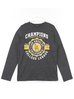 Kabartma Baskılı Mevsimlik Erkek Çocuk Sweatshirt Antrasit