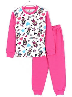 Kız Çocuk LOL Bebekler Baskılı Pijama Takımı Pembe