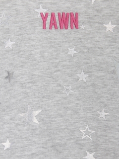 Lame Yıldız Baskılı Taytlı Kız Çocuk Pijama Takımı Gri
